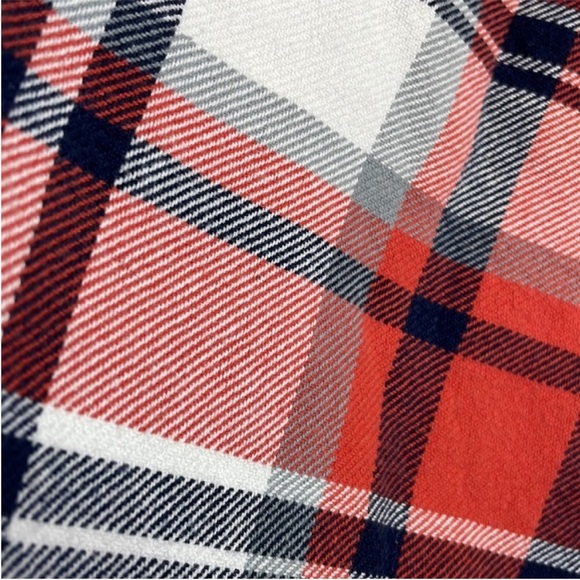 🔥 Aeropostale Fall Orange Plaid Cotton Flannel Shirt . Long Sleeve - Picture 4 of 6